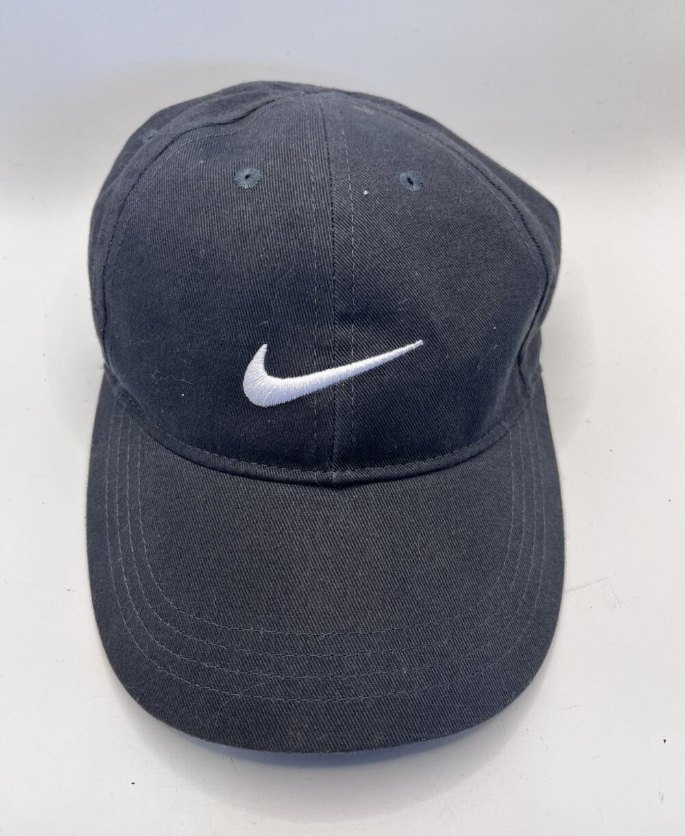 Nike Boys Black Solid Logo Adjustable Baseball Cap Hat Size 4-7